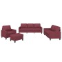 Juego de sofás con cojines 4 piezas tela rojo tinto de , Sofás - Ref: Foro24-3201442, Precio: 627,25 €, Descuento: %