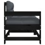 Sillones de jardín con cojines 2 uds madera maciza pino negro de , Sofás modulares de exterior - Ref: Foro24-825594, Precio: ...