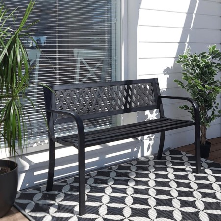 ProGarden Banco de acero negro 119x50x75 cm de , Bancos de jardín - Ref: Foro24-436173, Precio: 95,41 €, Descuento: %