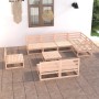 Juego de muebles de jardín 9 piezas madera maciza de pino de , Conjuntos de jardín - Ref: Foro24-3075629, Precio: 532,01 €, D...