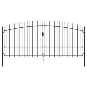 Puerta doble para valla con puntas de lanza 400x225 cm de , Puertas de jardín - Ref: Foro24-145741, Precio: 253,92 €, Descuen...