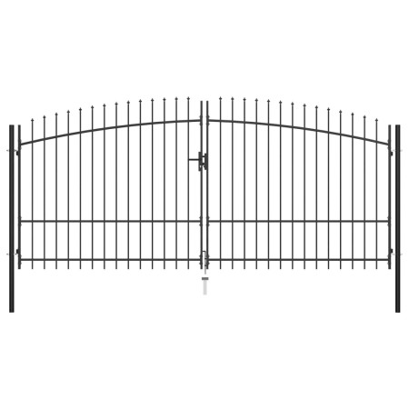 Puerta doble para valla con puntas de lanza 400x225 cm de , Puertas de jardín - Ref: Foro24-145741, Precio: 253,92 €, Descuen...