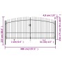 Puerta doble para valla con puntas de lanza 400x225 cm de , Puertas de jardín - Ref: Foro24-145741, Precio: 253,92 €, Descuen...