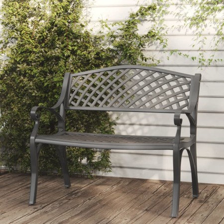 Banco de jardín de aluminio fundido negro 102 cm de , Bancos de jardín - Ref: Foro24-317748, Precio: 219,69 €, Descuento: %