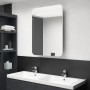 Armario de baño con espejo LED blanco brillante 60x11x80 cm de vidaXL, Tocadores de baño - Ref: Foro24-326509, Precio: 135,96...