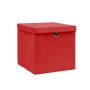 Cajas de almacenaje con tapas 10 uds rojo 28x28x28 cm de , Cestas para almacenaje - Ref: Foro24-325222, Precio: 57,66 €, Desc...