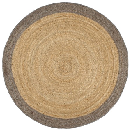 Alfombra hecha a mano de yute con borde gris 210 cm de , Alfombras - Ref: Foro24-343603, Precio: 125,22 €, Descuento: %
