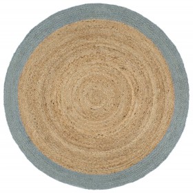 Alfombra hecha a mano de yute con borde verde oliva 180 cm de , Alfombras - Ref: Foro24-343608, Precio: 94,96 €, Descuento: %