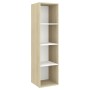 Muebles de salón de pared 4 piezas blanco y roble Sonoma de , Muebles TV - Ref: Foro24-3079894, Precio: 254,62 €, Descuento: %