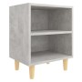 Mesitas de noche 2 uds patas madera gris hormigón 40x30x50 cm de , Mesitas de noche - Ref: Foro24-805788, Precio: 57,32 €, De...