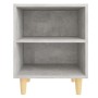 Mesitas de noche 2 uds patas madera gris hormigón 40x30x50 cm de , Mesitas de noche - Ref: Foro24-805788, Precio: 57,32 €, De...
