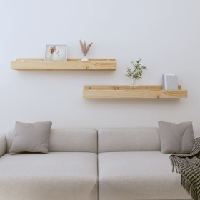 Estantes de pared 2 uds madera maciza de pino 80x12x9 cm de , Estantes y estanterías - Ref: Foro24-823589, Precio: 27,90 €, D...