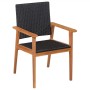 Set de comedor de jardín 7 pzas ratán sintético negro y marrón de , Conjuntos de jardín - Ref: Foro24-44077, Precio: 614,93 €...