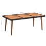 Set de comedor de jardín 7 pzas ratán sintético negro y marrón de , Conjuntos de jardín - Ref: Foro24-44077, Precio: 614,93 €...