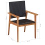 Set de comedor de jardín 7 pzas ratán sintético negro y marrón de , Conjuntos de jardín - Ref: Foro24-44077, Precio: 614,93 €...