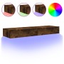 Muebles de TV con luces LED 2 uds roble ahumado 60x35x15,5 cm de , Muebles TV - Ref: Foro24-842897, Precio: 88,60 €, Descuent...