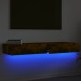 Muebles de TV con luces LED 2 uds roble ahumado 60x35x15,5 cm de , Muebles TV - Ref: Foro24-842897, Precio: 88,60 €, Descuent...