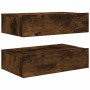 Muebles de TV con luces LED 2 uds roble ahumado 60x35x15,5 cm de , Muebles TV - Ref: Foro24-842897, Precio: 88,60 €, Descuent...