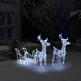 Decoración navideña renos y trineo acrílico 160 LEDs 130 cm de , Luces de Navidad - Ref: Foro24-289979, Precio: 108,61 €, Des...