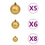Set de bolas de Navidad 61 pzas con pico 150 LED dorado bronce de , Luces de Navidad - Ref: Foro24-330095, Precio: 35,72 €, D...