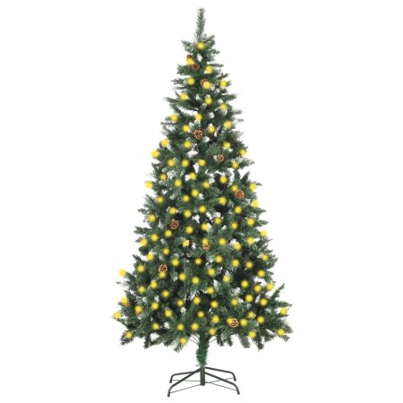 Árbol de Navidad artificial iluminado con luces y piñas 210 cm de , Arboles de navidad - Ref: Foro24-3077748, Precio: 144,56 ...