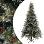 Árbol de Navidad con luces y piñas PVC PE verde y blanco 225 cm de , Arboles de navidad - Ref: Foro24-3094566, Precio: 256,22...