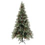Árbol de Navidad con luces y piñas PVC PE verde y blanco 225 cm de , Arboles de navidad - Ref: Foro24-3094566, Precio: 256,22...