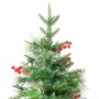 Árbol de Navidad con luces y piñas PVC PE verde 225 cm de , Arboles de navidad - Ref: Foro24-3094558, Precio: 184,48 €, Descu...