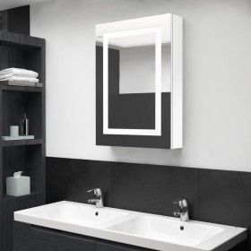 Armario de baño con espejo LED blanco brillante 50x13x70 cm de vidaXL, Tocadores de baño - Ref: Foro24-326494, Precio: 158,57...