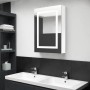 Armario de baño con espejo LED blanco brillante 50x13x70 cm de vidaXL, Tocadores de baño - Ref: Foro24-326494, Precio: 158,57...