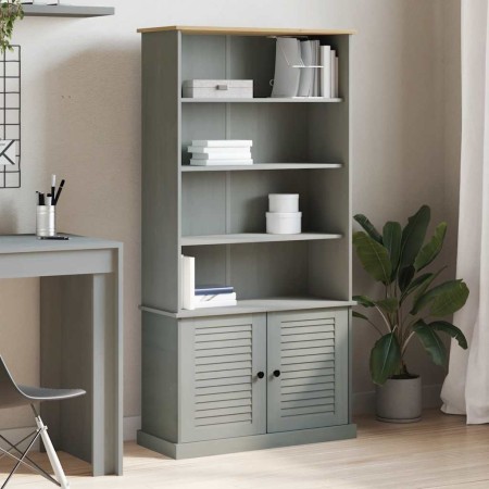 Librería VIGO madera maciza de pino gris 85x35x170 cm de , Librerías y estanterías - Ref: Foro24-353198, Precio: 233,74 €, De...
