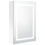 Armario de baño con espejo LED blanco brillante 50x13x70 cm de vidaXL, Tocadores de baño - Ref: Foro24-326494, Precio: 158,57...