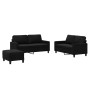 Juego de sofás con cojines 3 piezas terciopelo negro de , Sofás - Ref: Foro24-3201511, Precio: 496,31 €, Descuento: %