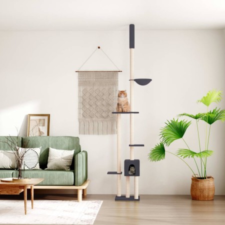 Árbol rascador gatos suelo a techo gris oscuro 258,5-284,5 cm de , Mobiliario para gatos - Ref: Foro24-171719, Precio: 59,83 ...