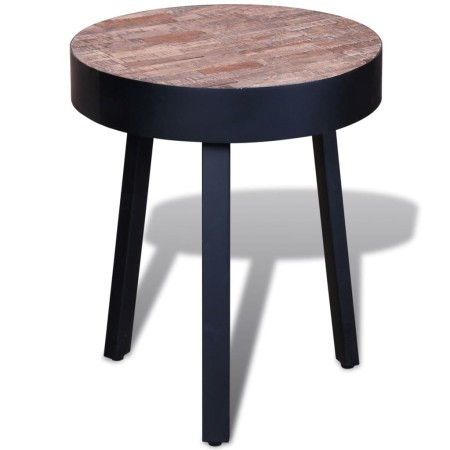 Mesita redonda de madera de teca reciclada de , Mesas auxiliares - Ref: Foro24-241713, Precio: 89,59 €, Descuento: %