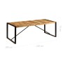 Mesa de comedor de madera maciza de mango 220x100x75 cm de , Mesas de cocina y de comedor - Ref: Foro24-247408, Precio: 293,1...