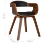 Silla de comedor de cuero sintético y madera curvada negro de , Sillas de comedor - Ref: Foro24-3092371, Precio: 174,89 €, De...