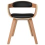 Silla de comedor de cuero sintético y madera curvada negro de , Sillas de comedor - Ref: Foro24-3092373, Precio: 149,85 €, De...