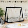 Estructura de cama para niños madera de pino negro 70x140 cm de , Cunas y camas para niños - Ref: Foro24-834527, Precio: 101,...