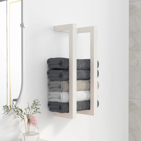 Toallero de madera maciza de pino blanco 23x18x60 cm de , Toalleros - Ref: Foro24-822393, Precio: 21,05 €, Descuento: %