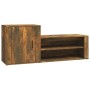 Mueble zapatero madera contrachapada roble ahumado 130x35x54 cm de , Zapateros y organizadores de calzado - Ref: Foro24-81674...