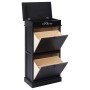 Mueble zapatero de madera de Paulownia negro 50x28x98 cm de , Zapateros y organizadores de calzado - Ref: Foro24-284092, Prec...