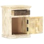 Mesita de noche de madera maciza de mango blanco 40x30x50 cm de , Mesitas de noche - Ref: Foro24-285896, Precio: 109,38 €, De...