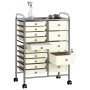 Carrito de almacenaje portátil XXL 15 cajones plástico blanco de , Carretillas de carga - Ref: Foro24-320408, Precio: 131,32 ...
