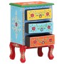 Mesita de noche pintada a mano madera maciza mango 40x30x60 cm de , Mesitas de noche - Ref: Foro24-321667, Precio: 129,22 €, ...