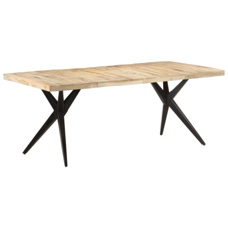 Mesa de comedor madera de mango rugosa 200x90x76 cm de , Mesas de cocina y de comedor - Ref: Foro24-323572, Precio: 414,72 €,...