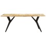 Mesa de comedor madera de mango rugosa 200x90x76 cm de , Mesas de cocina y de comedor - Ref: Foro24-323572, Precio: 414,72 €,...