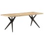 Mesa de comedor madera de mango rugosa 200x90x76 cm de , Mesas de cocina y de comedor - Ref: Foro24-323572, Precio: 414,72 €,...
