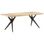 Mesa de comedor madera de mango rugosa 200x90x76 cm de , Mesas de cocina y de comedor - Ref: Foro24-323572, Precio: 414,72 €,...