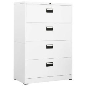 Armario archivador de acero blanco 90x46x134 cm de , Armarios archivadores - Ref: Foro24-336294, Precio: 443,02 €, Descuento: %